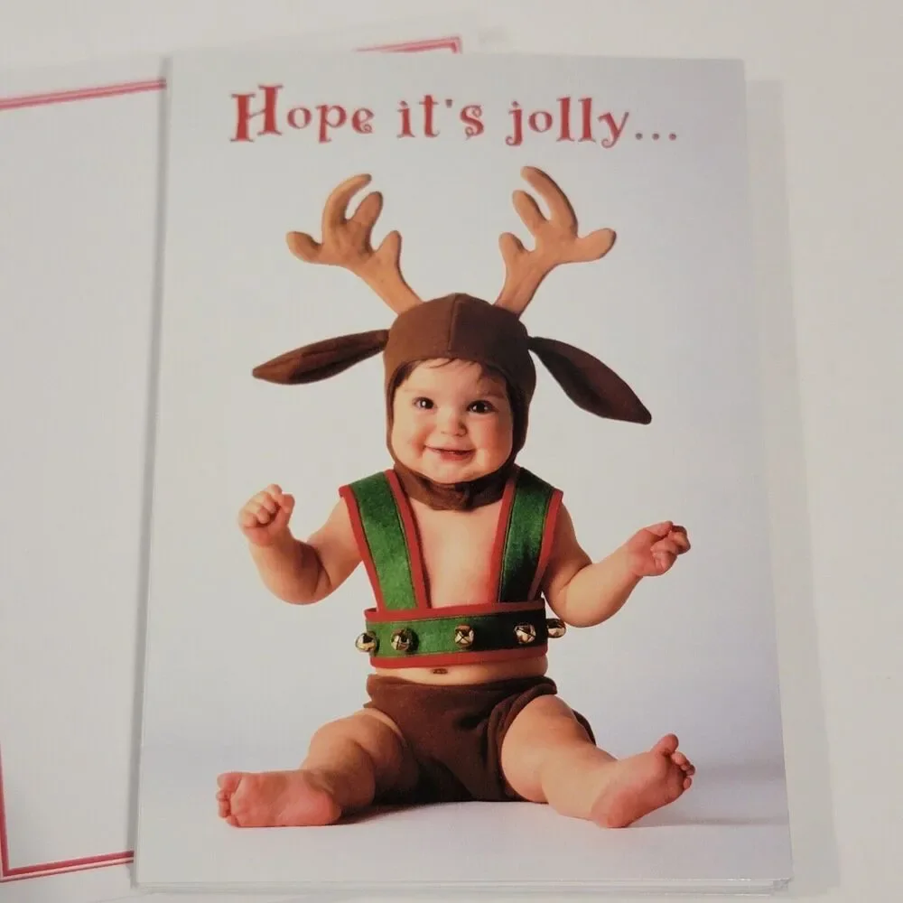 Tom Arma Studio Inc. Vintage 1997 Reindeer Baby “Hope It’s Jolly Christmas Cards